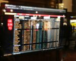 Børsskærm med finansielle kurser og handelsdata